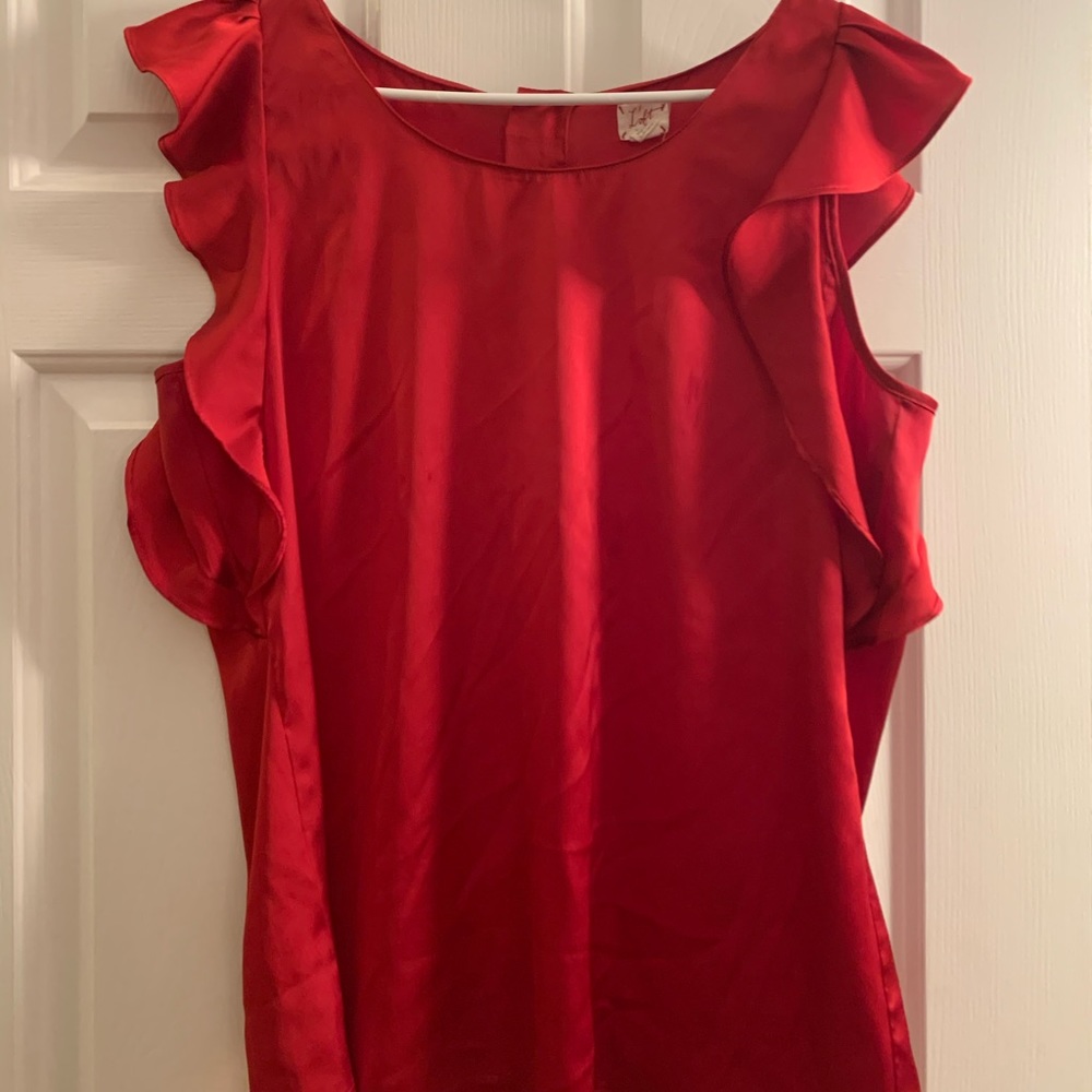 Soft garnet red 100% Silk Blouse